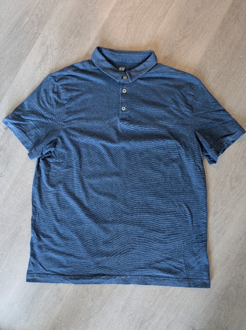 H&M Men’s Navy Heather Short-Sleeve Polo